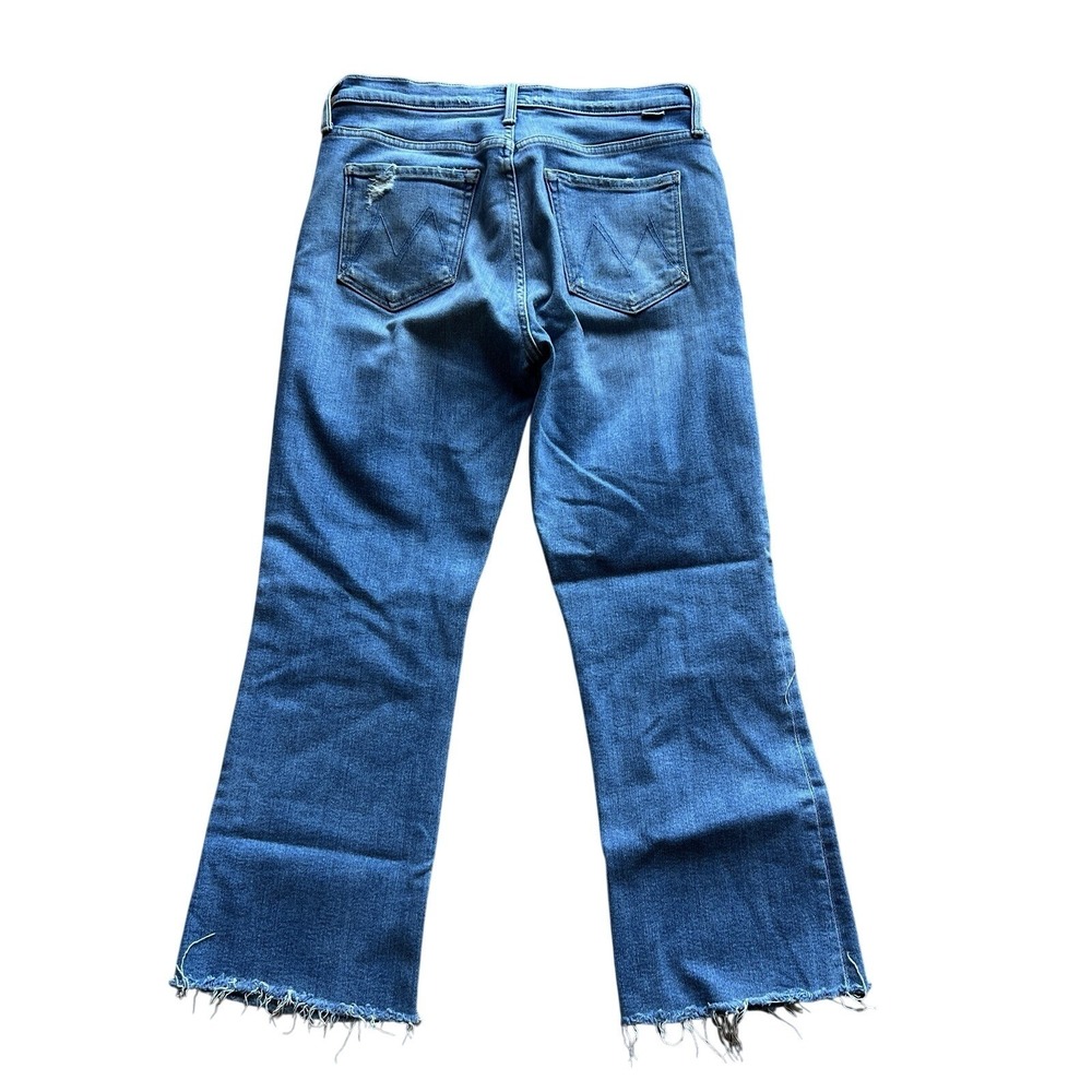 MOTHER The Tripper Ankle Fray Jeans Size 29 Blue Play Like A Pirate Wash Raw Hem - Picture 2 of 16